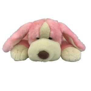 Vtg Pink Puppy Dog Plush Stuffed Animal Toys R Us Animal Alley Floppy Ear Hound
